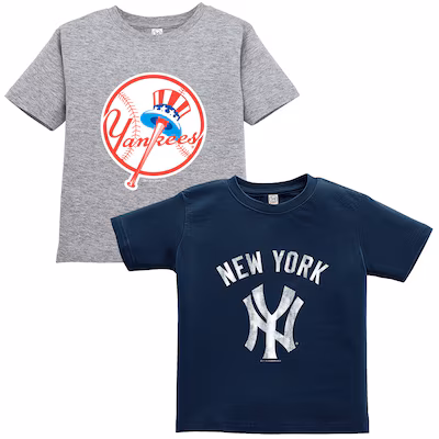 Toddler New York Yankees Soft as a Grape Navy/Gray Cooperstown Collection Two-Pack T-Shirt Set