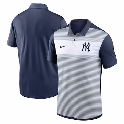 Men's New York Yankees Nike White/Navy Vapor Striped Performance Polo